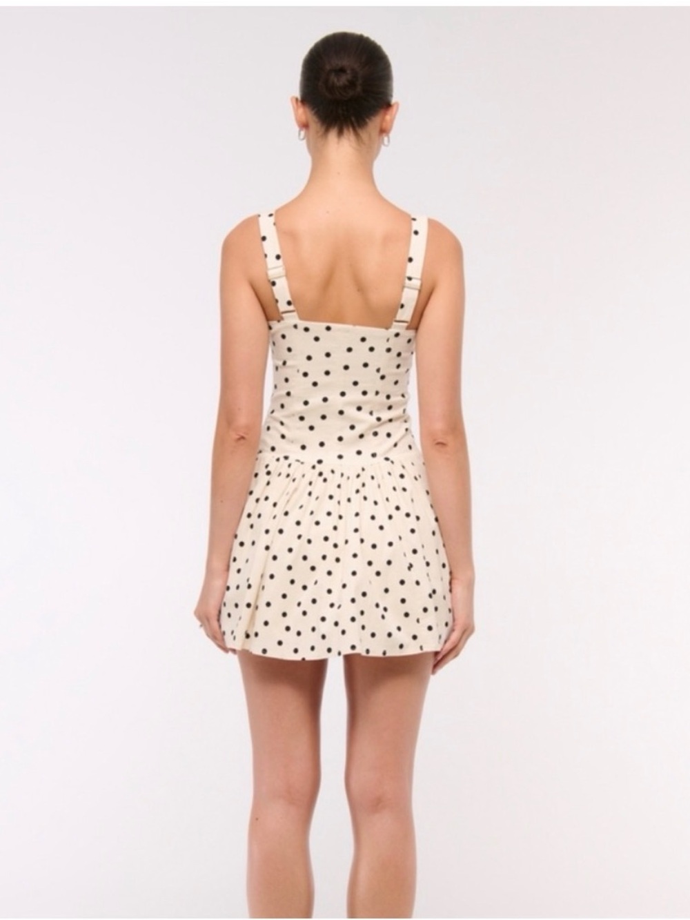Abercrombie & Fitch Cream Mini Dress with Black Polka Dots - Picture 3 of 10